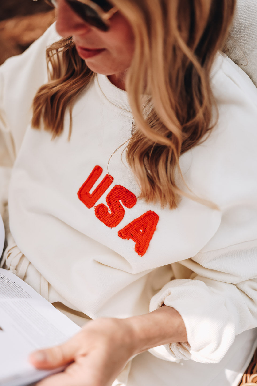 TEAM USA PULLOVER KNIT TOP