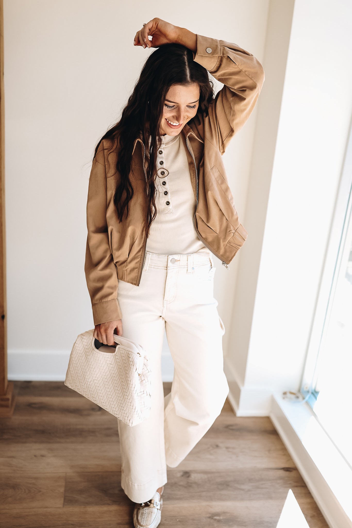 PAST MIDNIGHT ZIP UP JACKET W ELASTIC HEM
