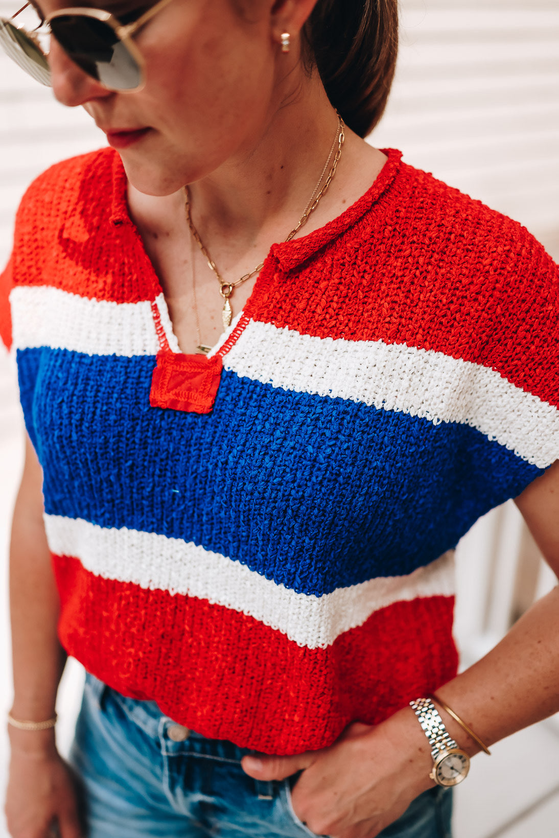 AMERICAN BLOCK SWEATER TOP