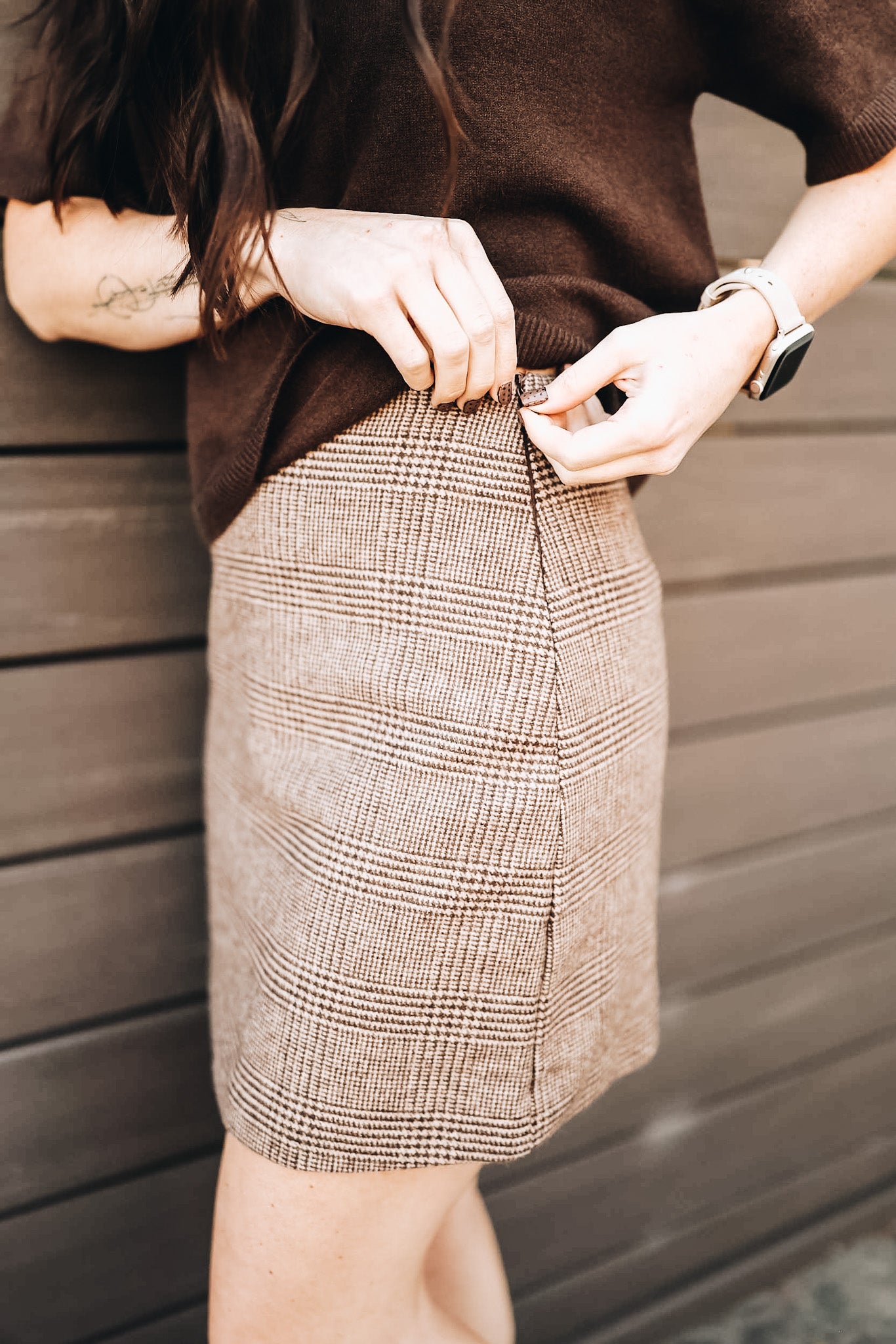 AMBITION HOUNDSTOOTH MINI SKIRT