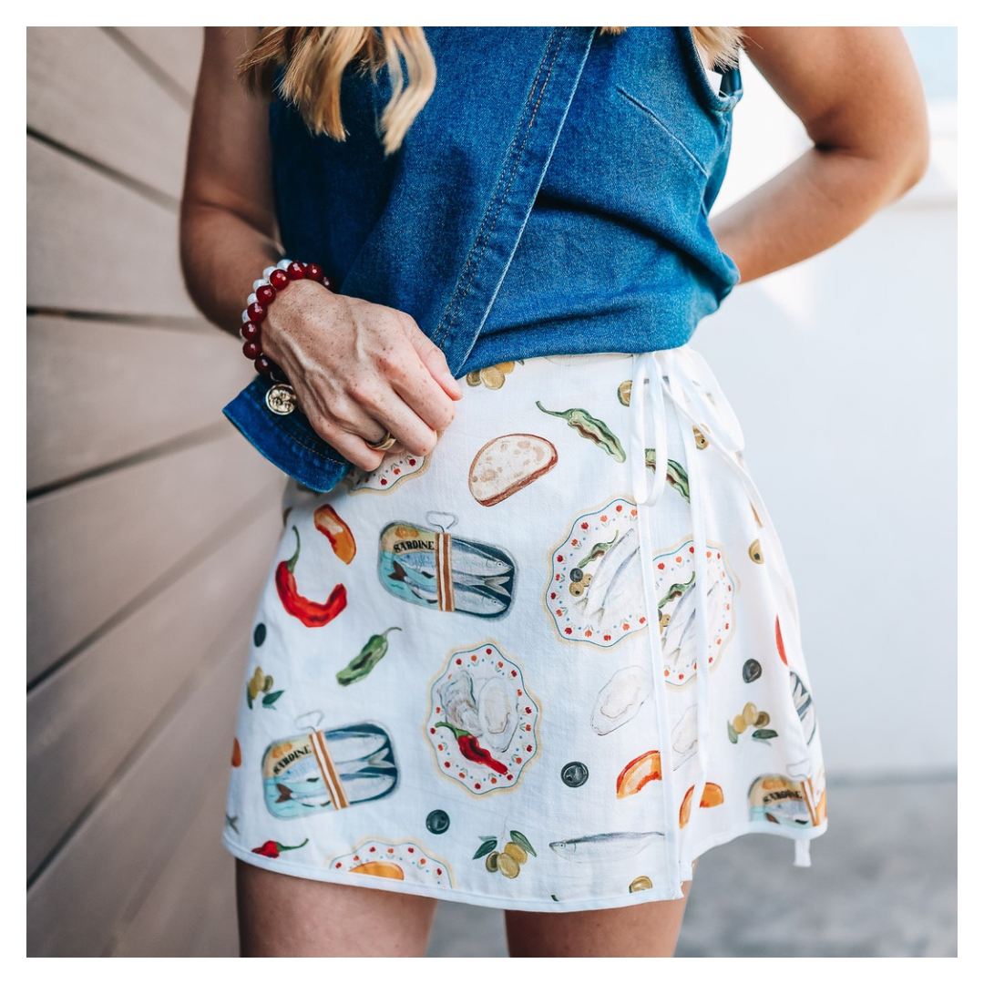 WHIMSICAL FOODIE WRAP SKIRT