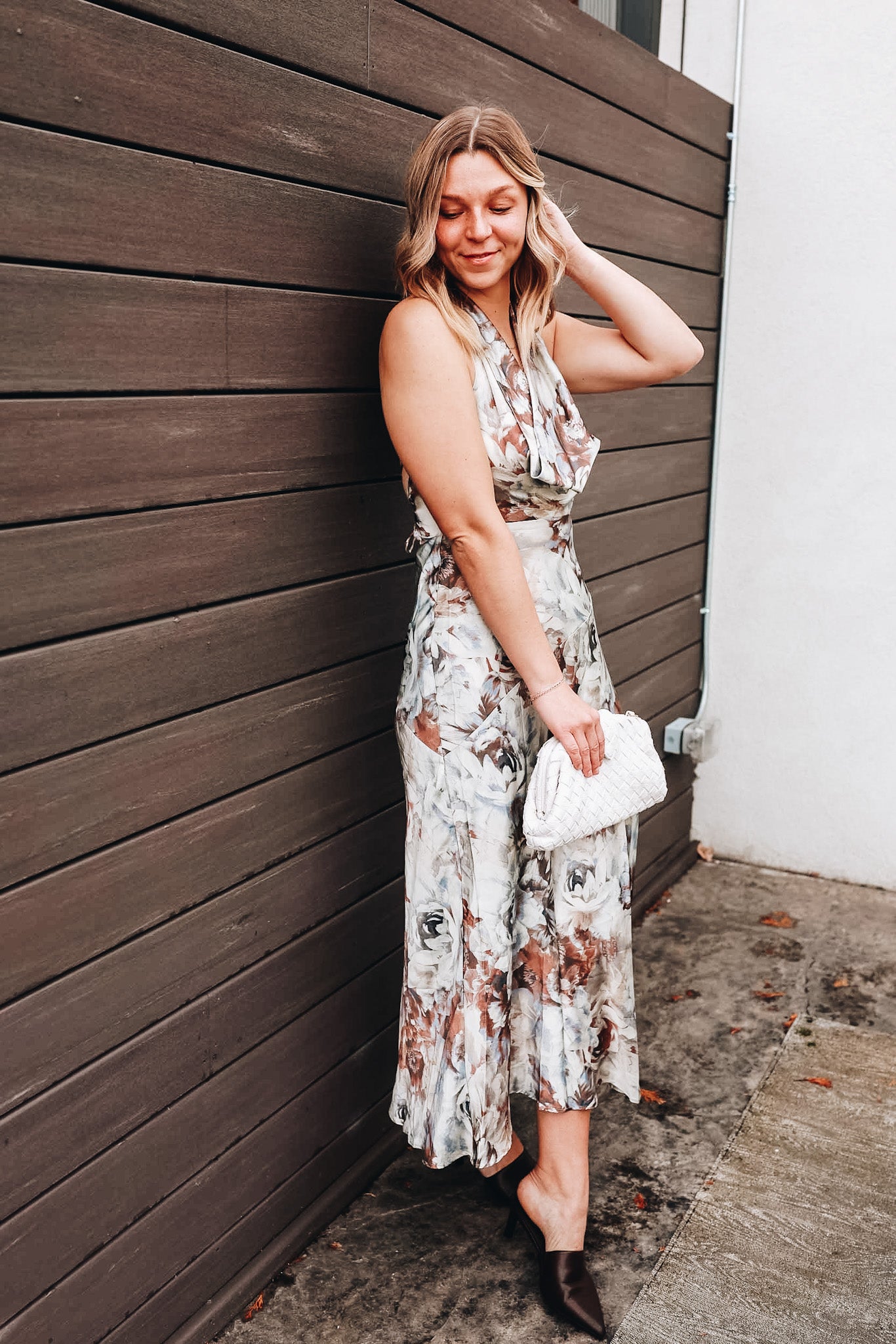 SANDSTONE FLORAL SILK DRESS