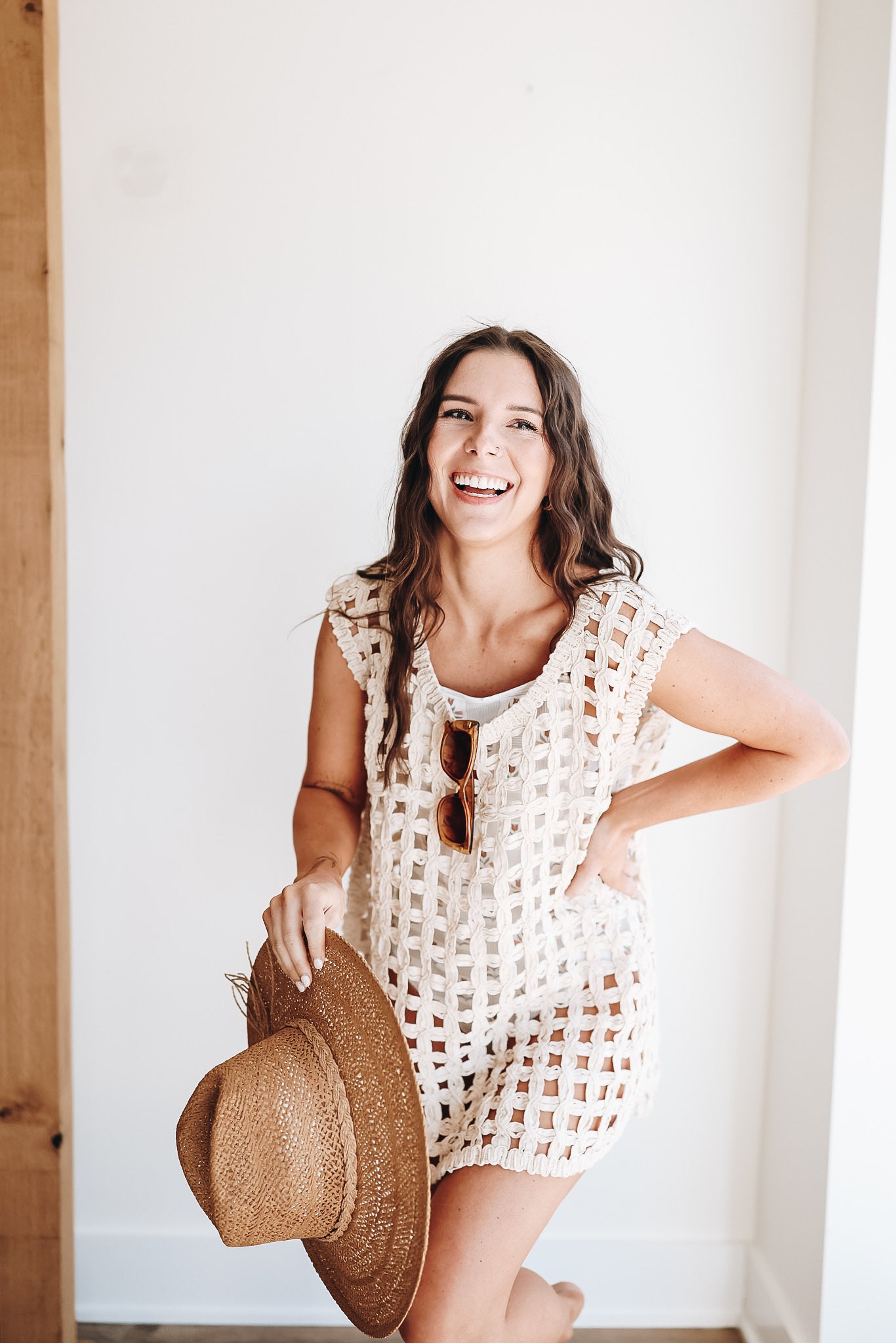 Square Neck One-piece Swimsuit | Garden Grid