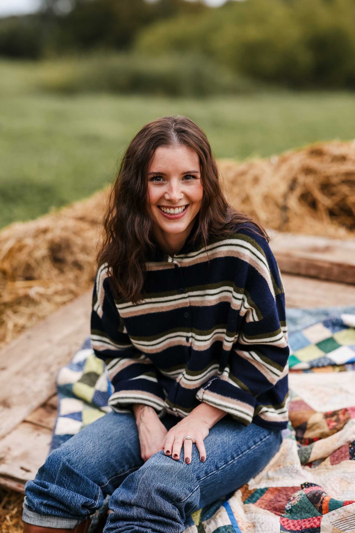 FALL FEST THICK STRIPED CARDIGAN- FINAL SALE