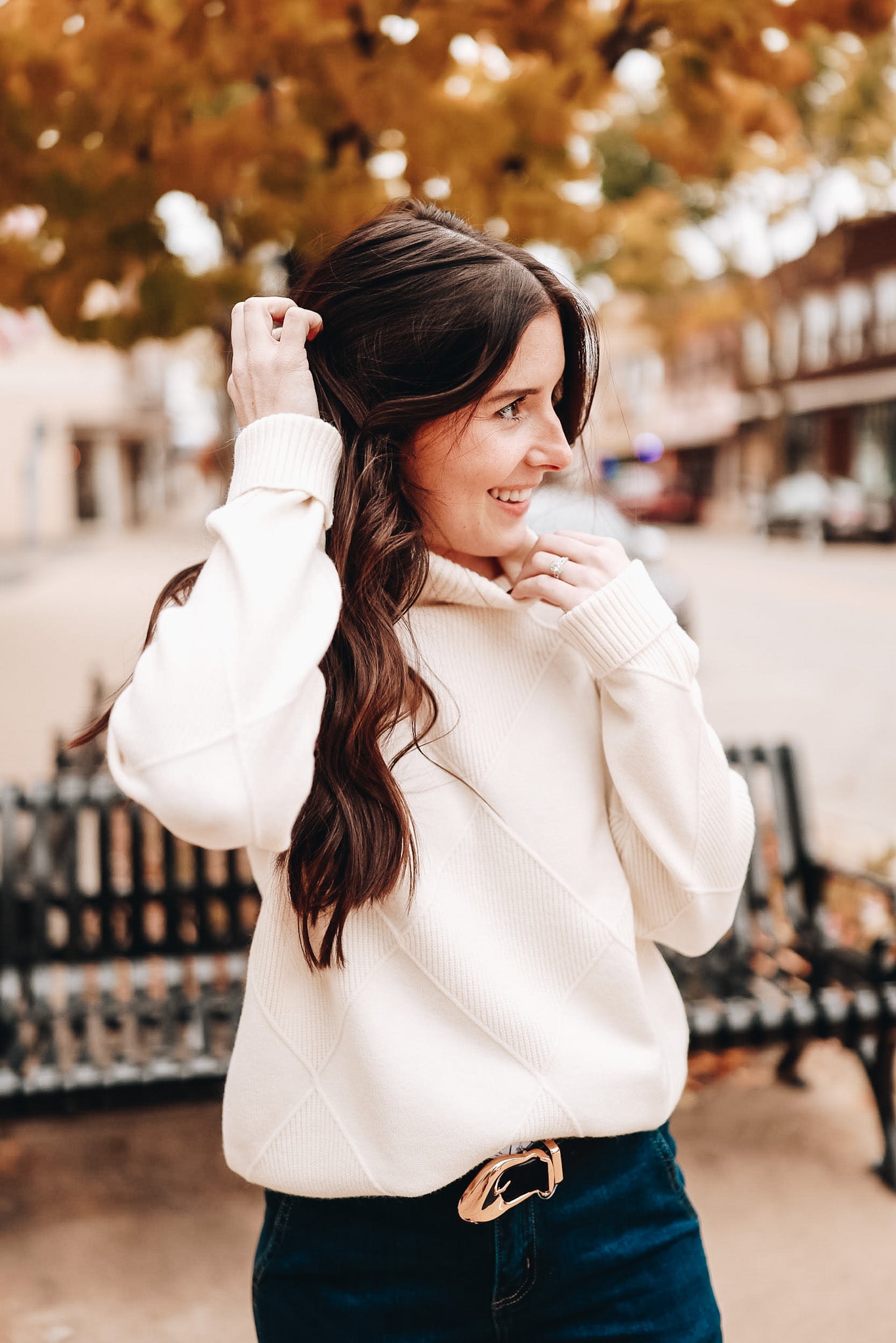 HARPER ARGYLE TURTLENECK SWEATER