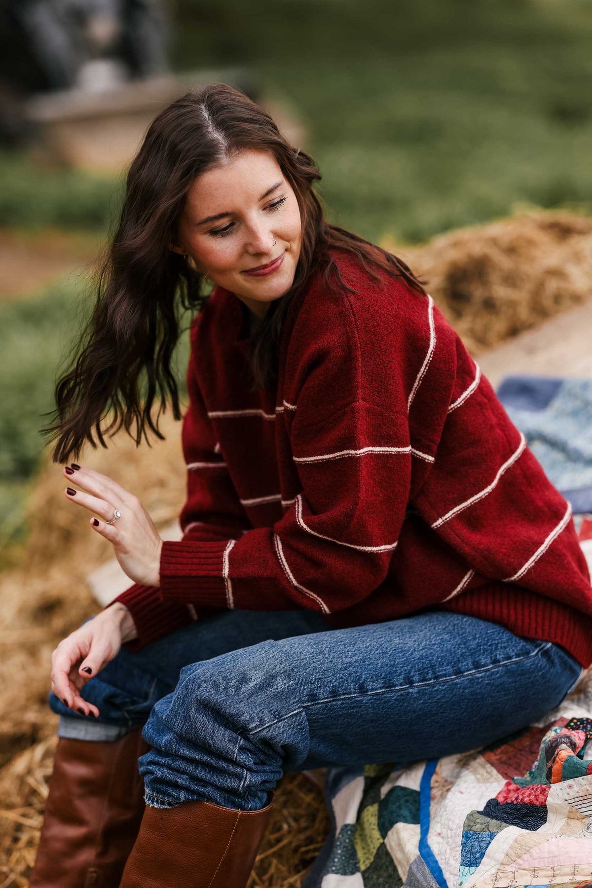 FALL FEST STRIPE PULLOVER- FINAL SALE