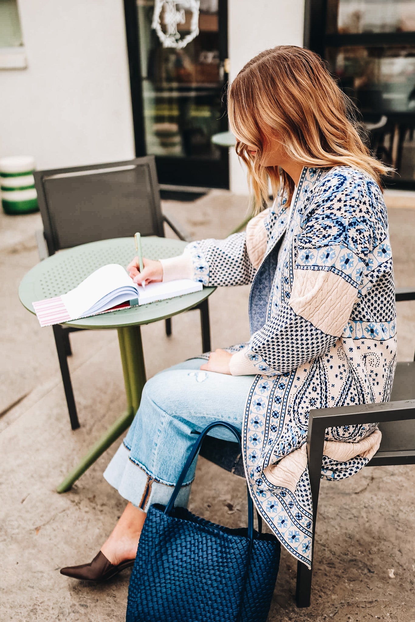 PAISLEY MOTIF SWEATER COATIGAN