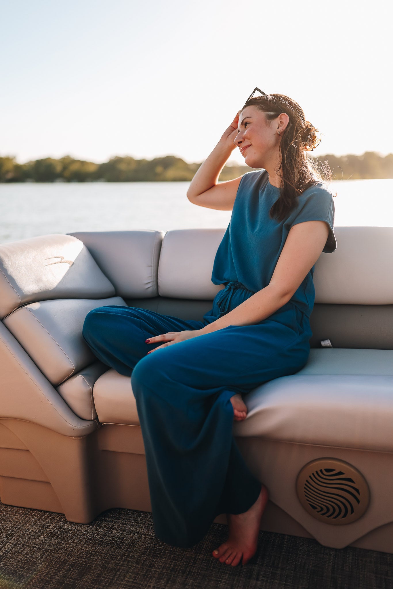 SUGARLOAF SLV/LESS LINEN TOP