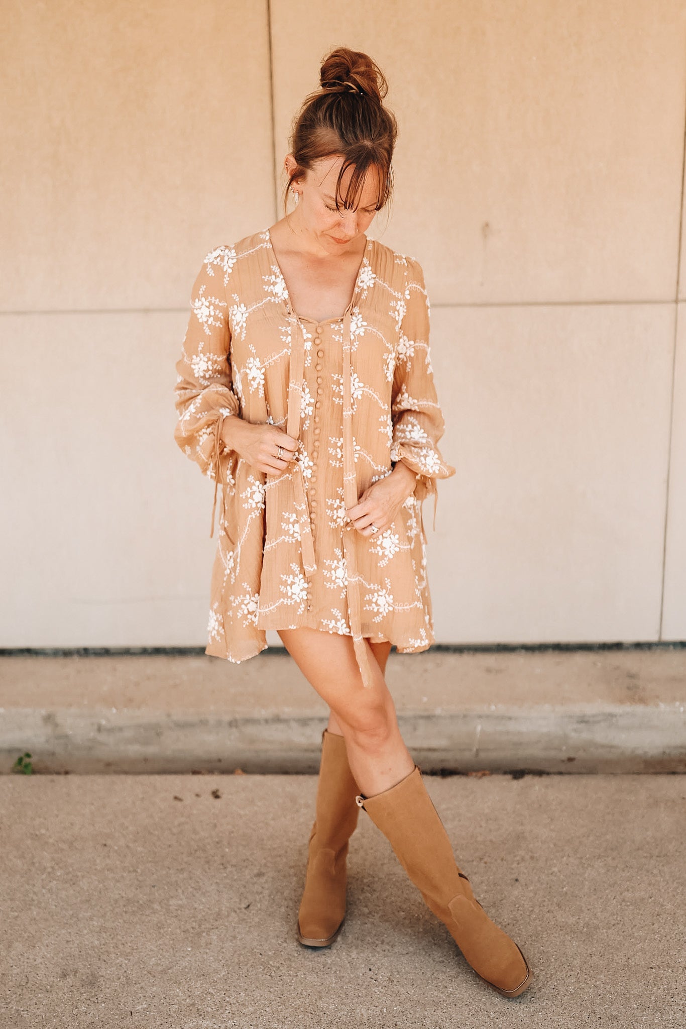 HIT THE ROAD RUNNING EMBROIDERED DRESS