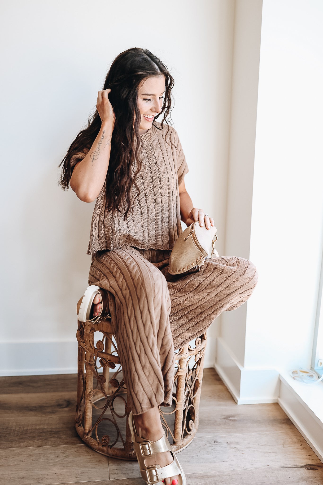 COCOA CABLE KNIT TOP