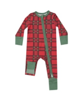 Vintage Holiday Plaid - 2 Way Zipper Romper