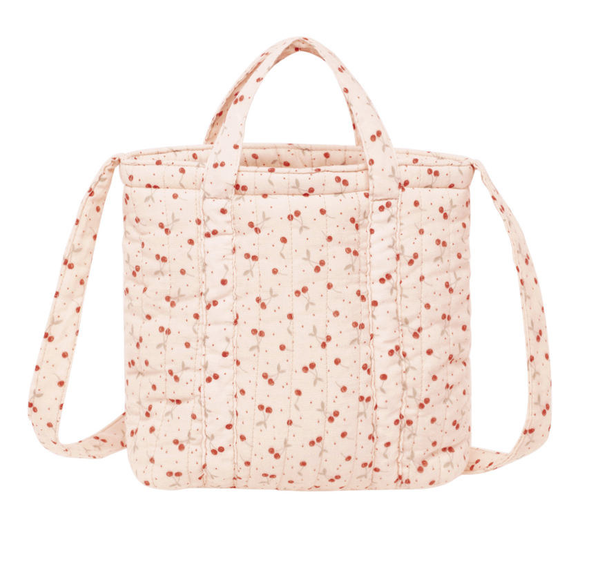 QUILTED TOTE BAG || CHERRIES