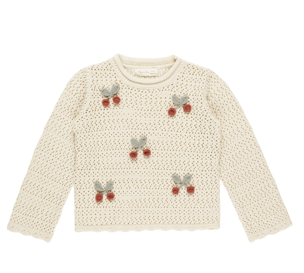 CROCHET KNIT PULLOVER || CHERRIES