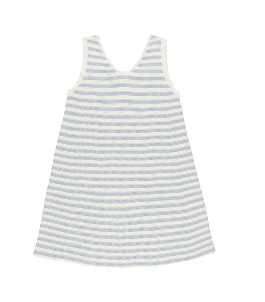 CROCHET TANK MINI DRESS || BLUE STRIPE