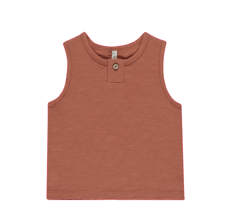 JERSEY BUTTON TANK || POPPY