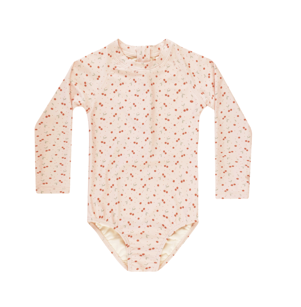 DELPHINE RASHGUARD ONE-PIECE || CHERRIES