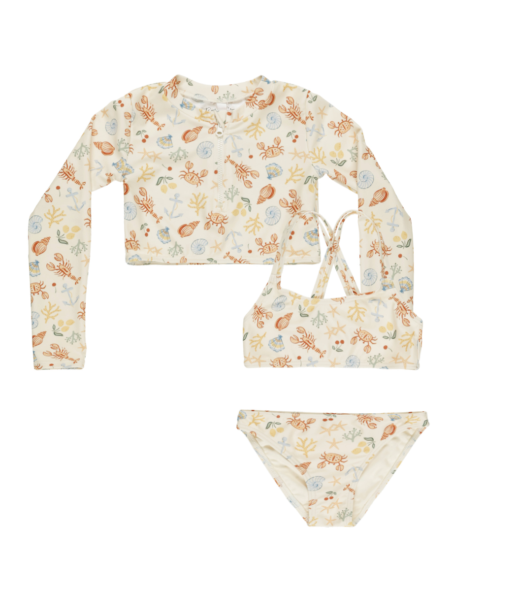CROP RASHGUARD SET || NAUTICAL