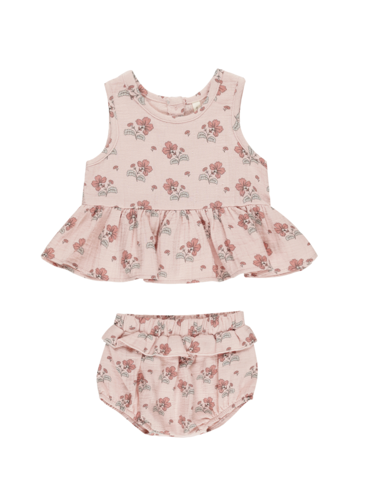 SLEEVELESS PEPLUM SET || VINTAGE FLORAL
