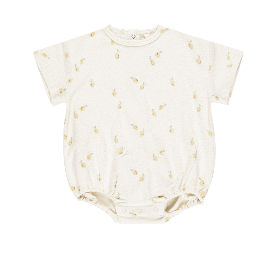 RELAXED SHORT SLEEVE BUBBLE ROMPER || LEMONS