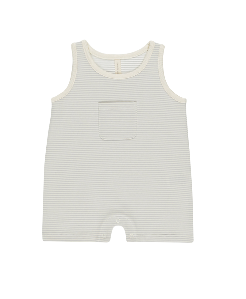 SLEEVELESS ONE-PIECE || SKY MICRO STRIPE