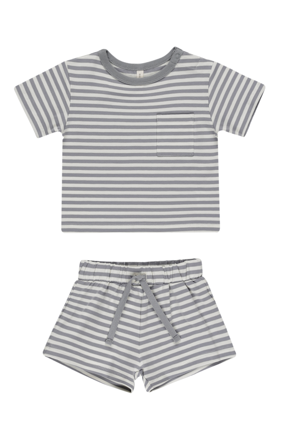 POCKET TEE + SHORT SET || BLUE STRIPE