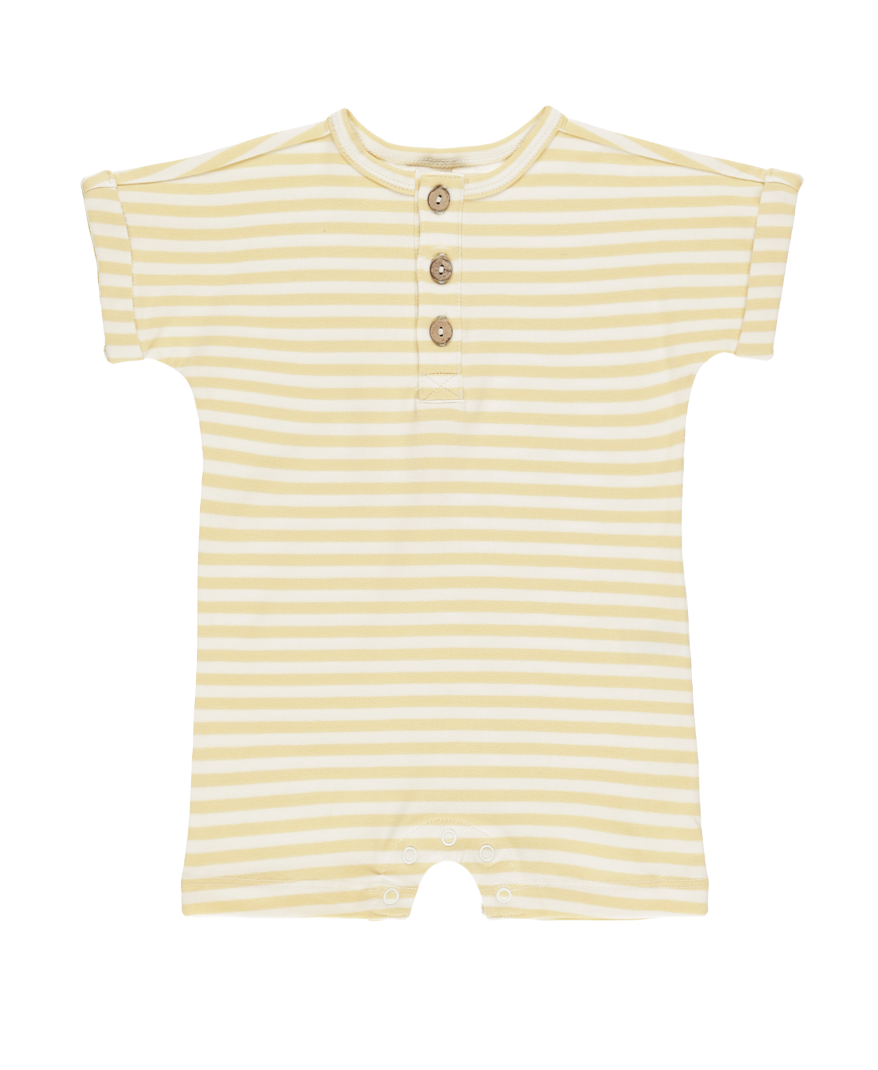 SHORT SLEEVE ONE-PIECE || YELLOW STRIPE