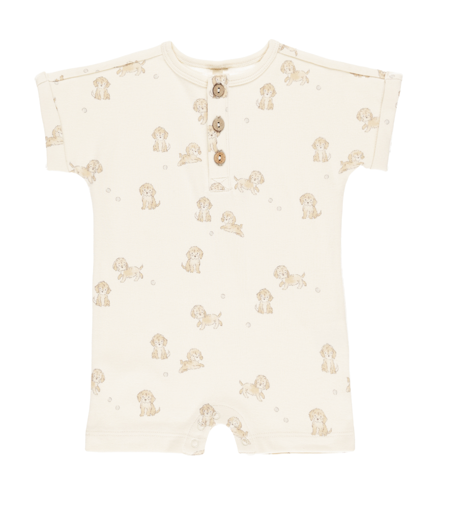 SHORT SLEEVE ONE-PIECE || PUPPIES