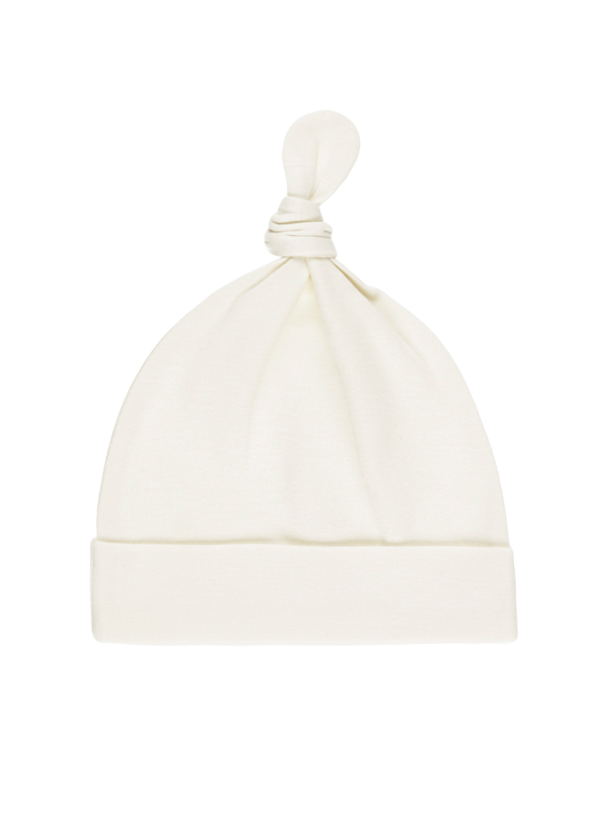 KNOTTED BABY HAT || IVORY