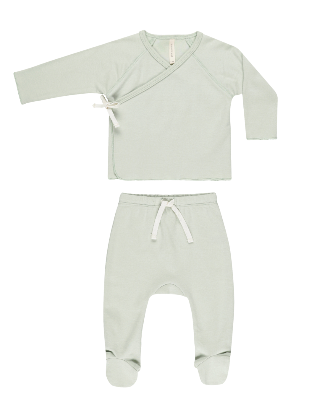 WRAP TOP + FOOTED PANT SET || MINT