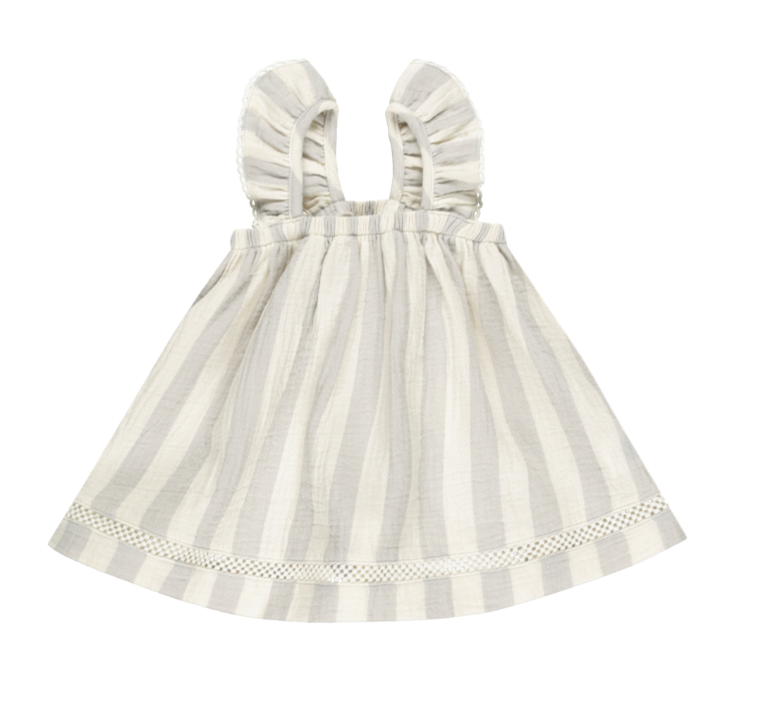 RUFFLED TANK DRESS || SKY STRIPE