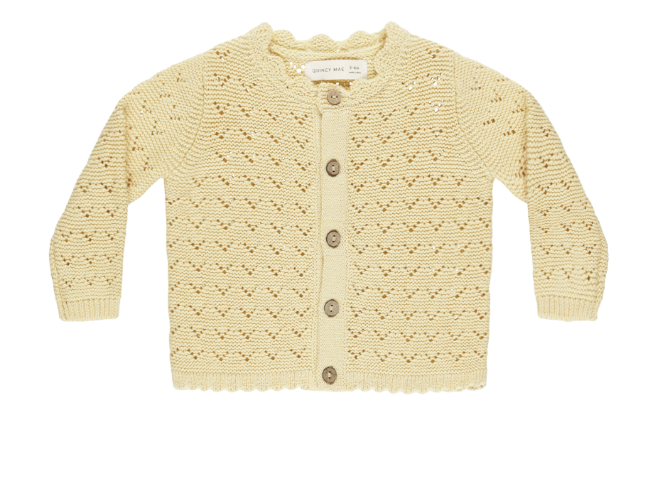 SCALLOPED CARDIGAN || YELLOW