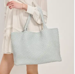 SOLANA WOVEN VEGAN LEATHER TOTE