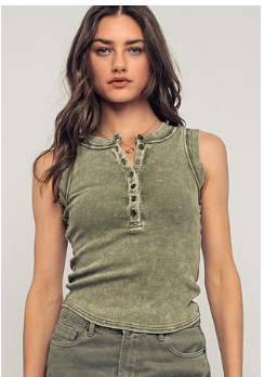 HERE I AM HENLEY TANK TOP