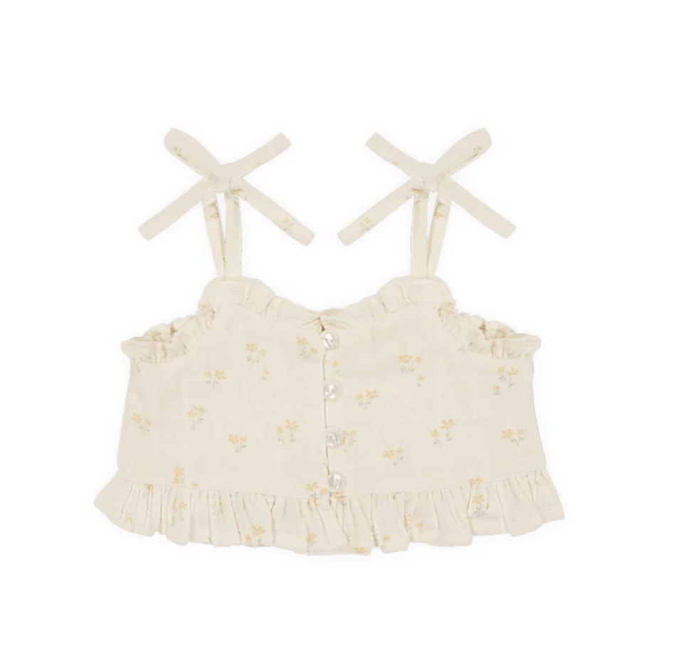 Organic Cotton Muslin Mirabel Top - Pauline Chamomile