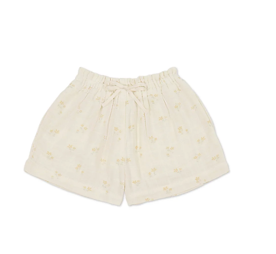 Organic Cotton Muslin Elodie Short - Pauline Chamomile