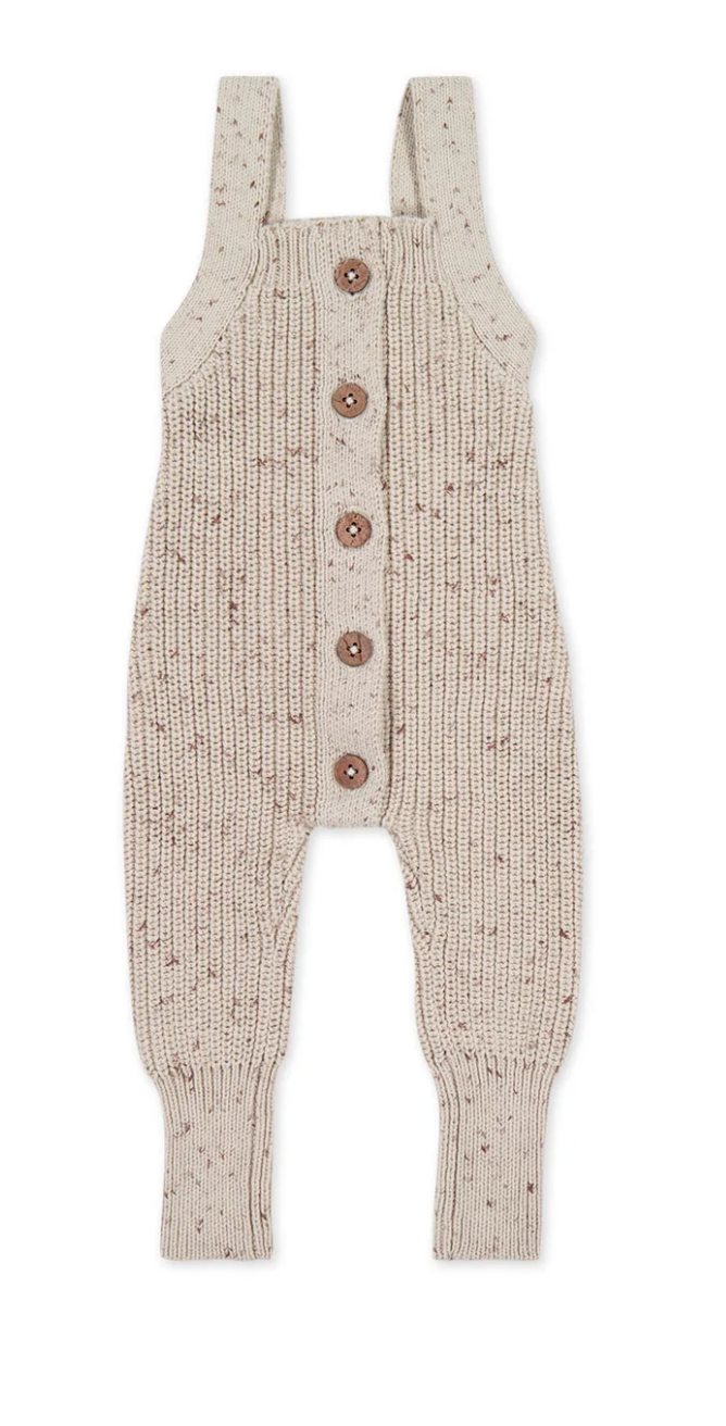 London Knitted Playsuit - Oatmeal Little Fawn Elk Fleck