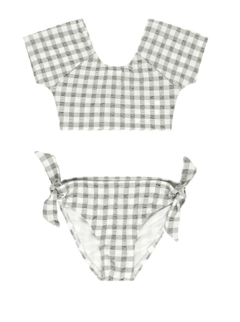 CROPPED RASHGUARD SET || EUCALYPTUS CHECK