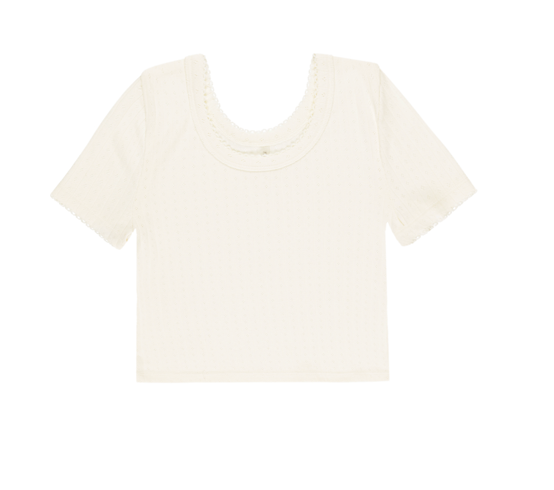 POINTELLE TEE || IVORY