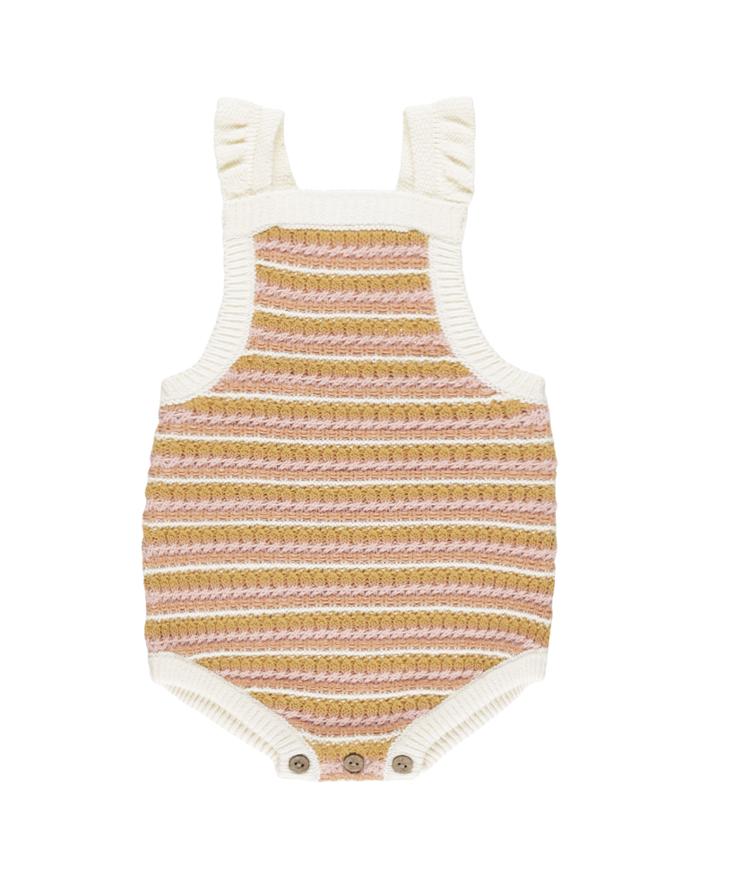 CROCHET ROMPER || PINK STRIPE