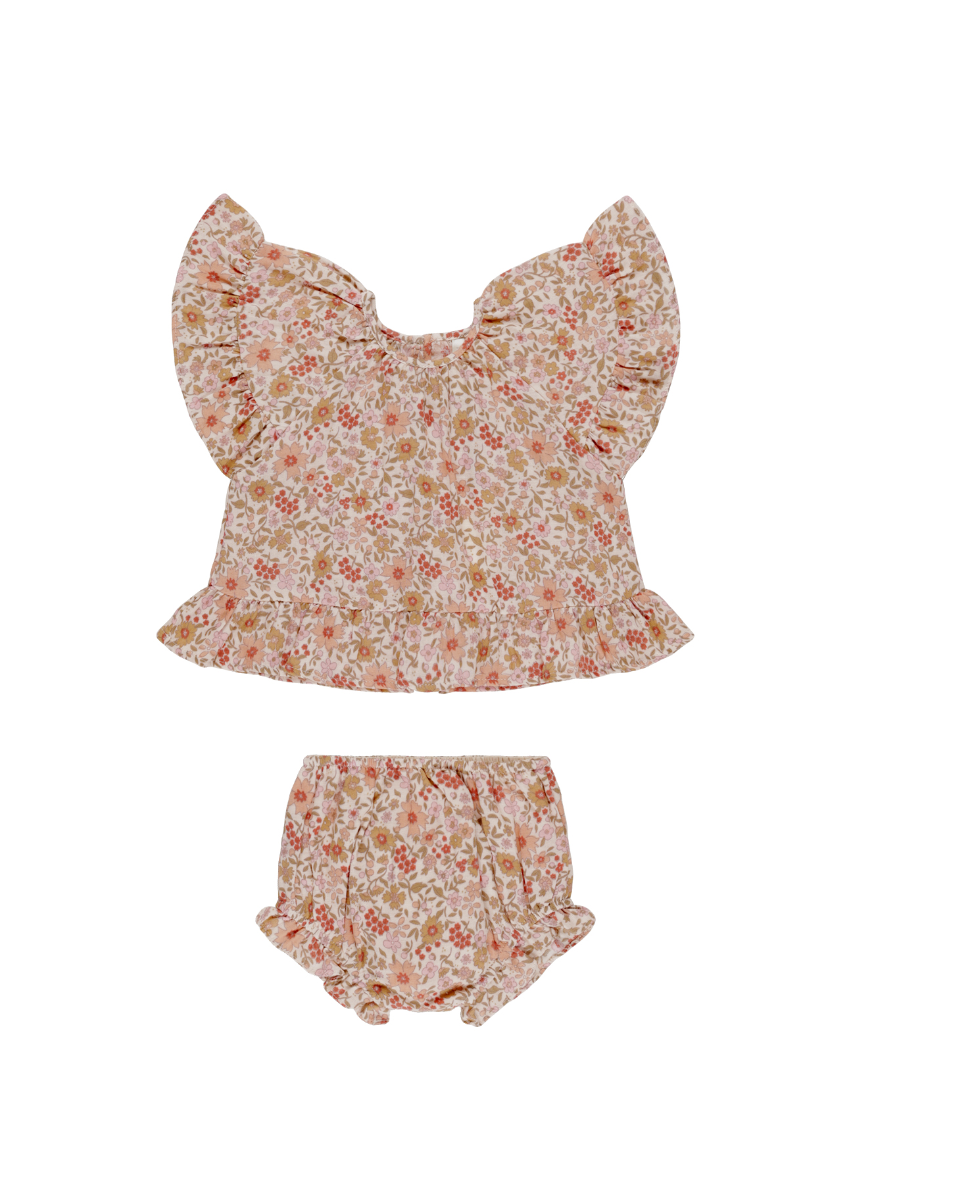 BUTTERFLY TOP + BLOOMER SET || PINK GARDENIA