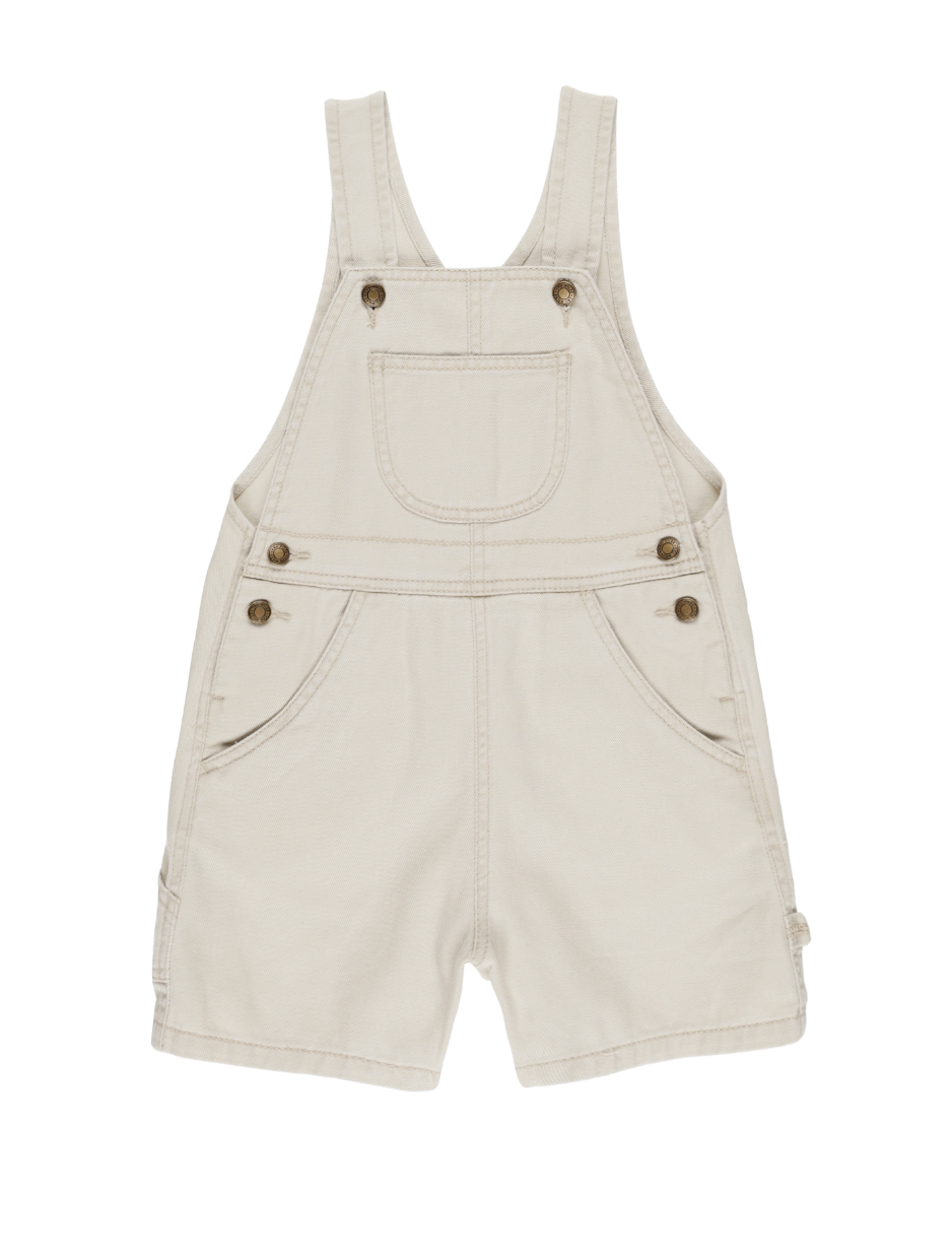 DENIM SHORTALLS || STONE
