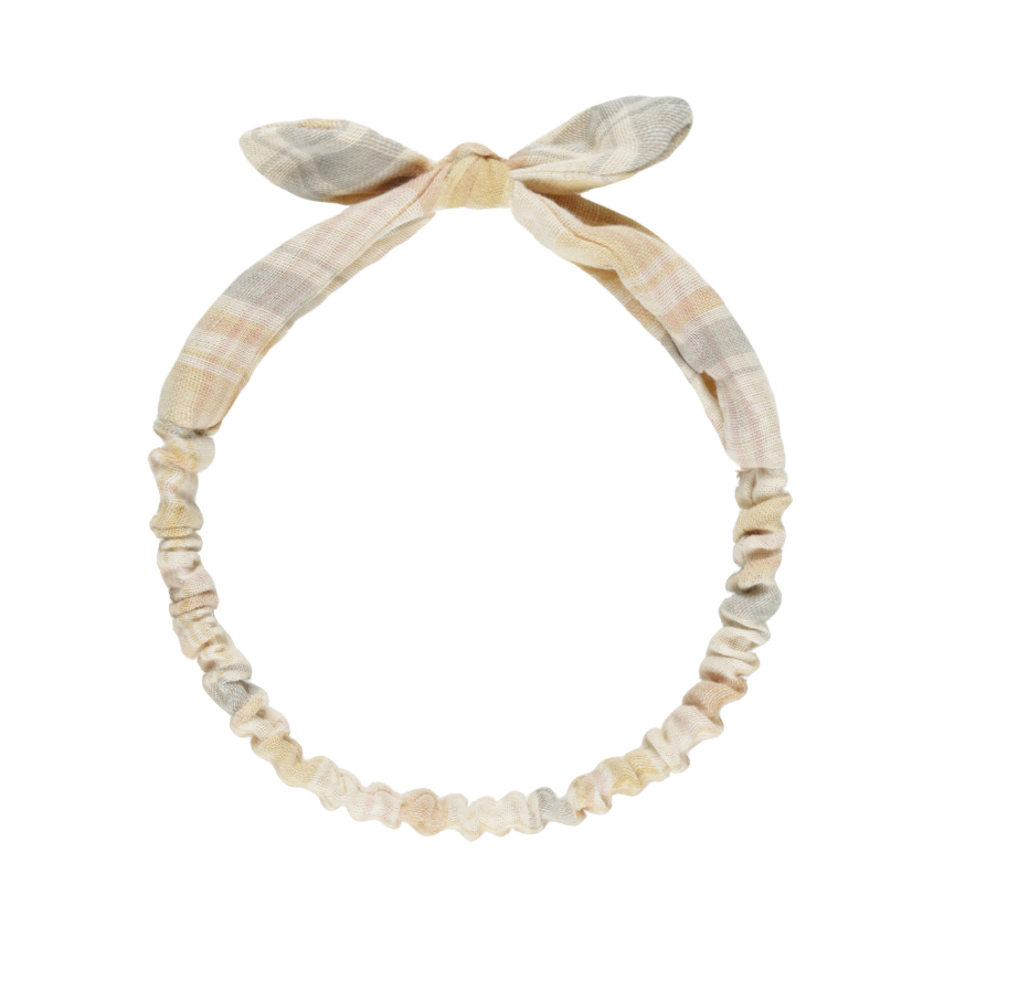 BABY BOW HEADBAND || PASTEL PLAID