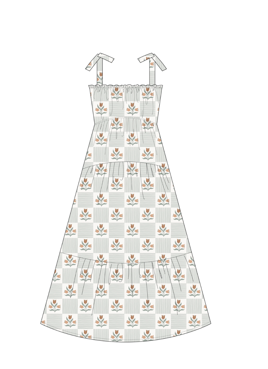 DELPHINA DRESS | GARDEN GRID