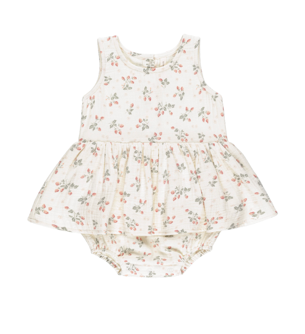 SKIRTED TANK ROMPER || STRAWBERRIES