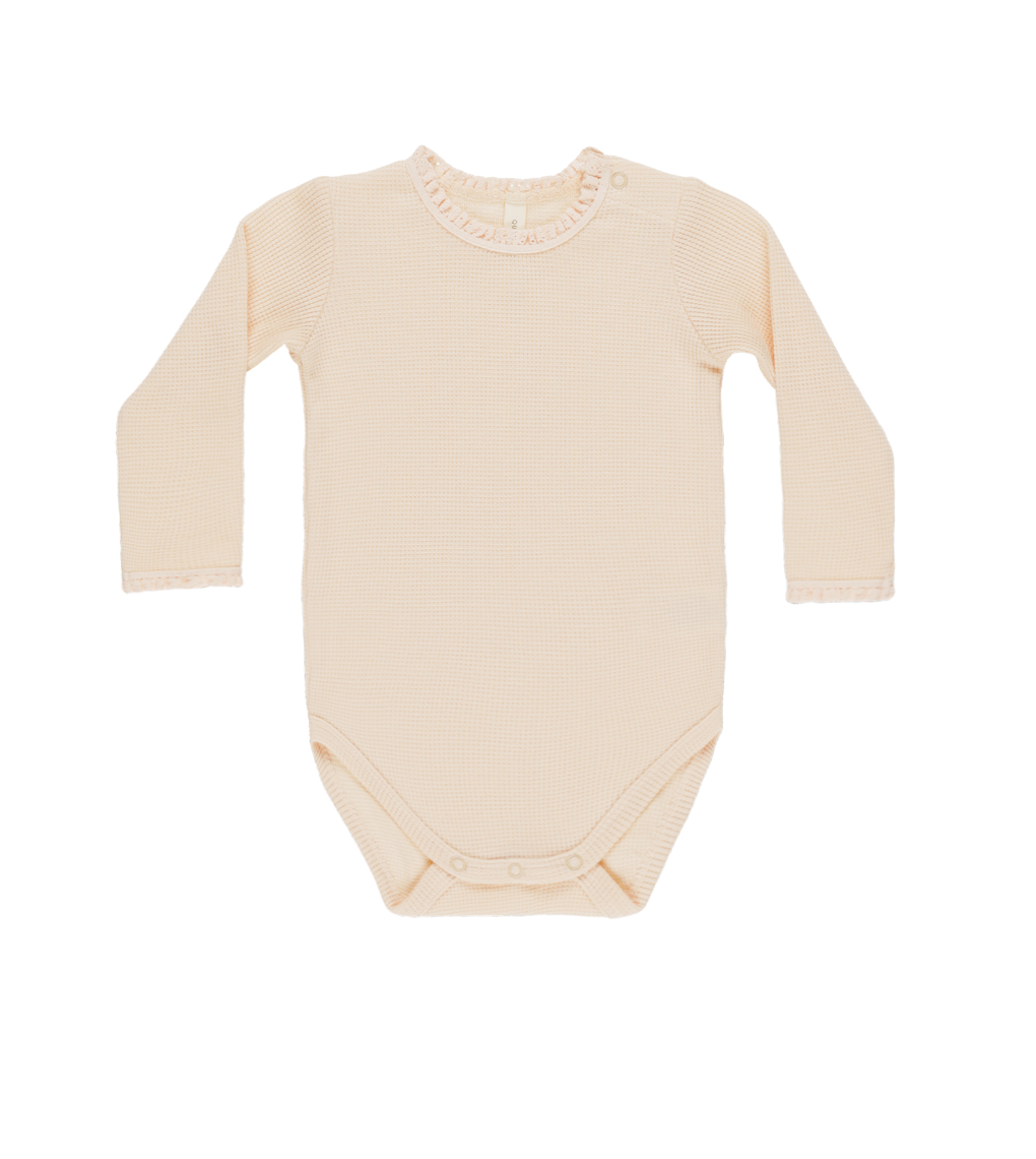 WAFFLE LONG SLEEVE BODYSUIT || ANTIQUE