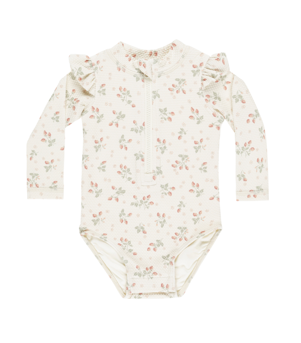 BYRON RASHGUARD ONE-PIECE || STRAWBERRIES