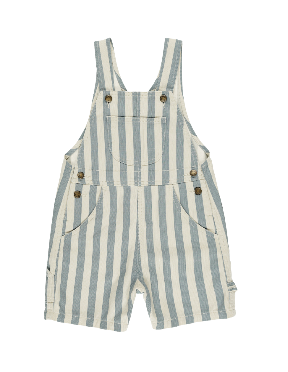 DENIM SHORTALLS || OCEAN STRIPE