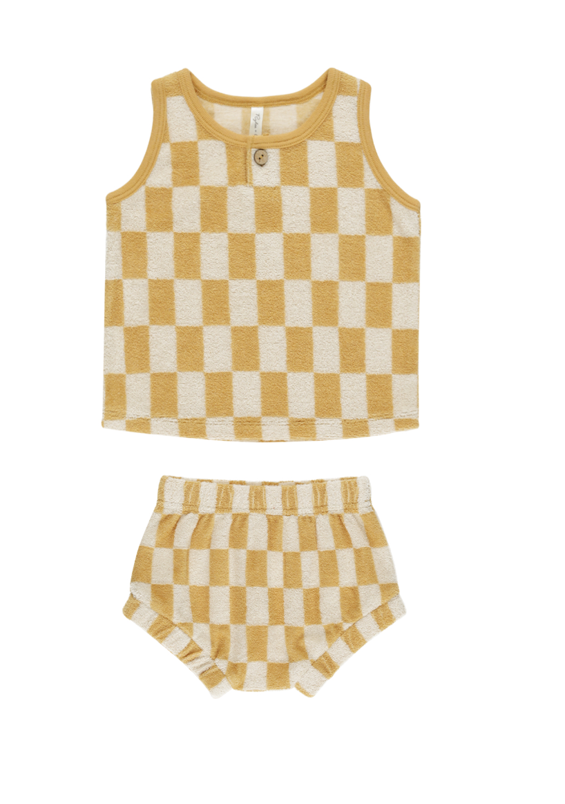 BABY TANK SET || MARIGOLD CHECK