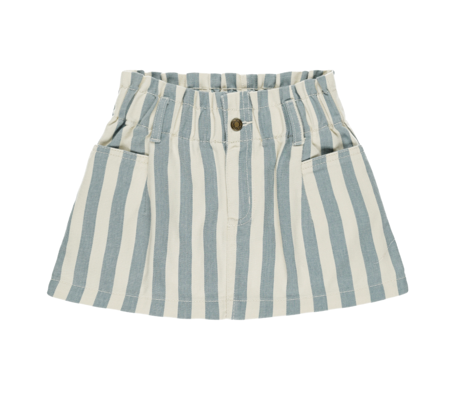 DENIM MINI SKIRT || OCEAN STRIPE