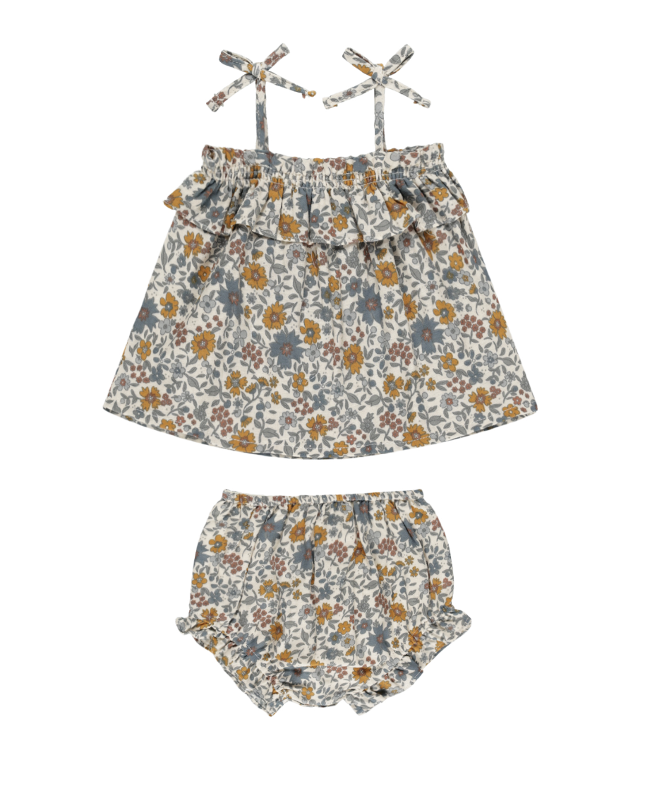 RUFFLE TUBE TOP SET || GARDENIA